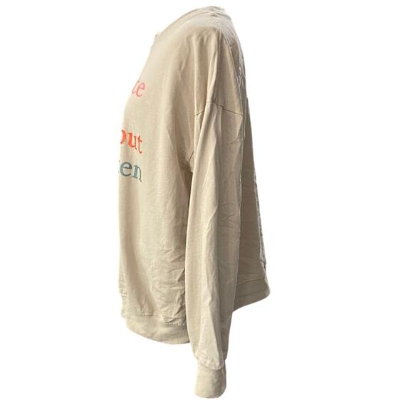 GLUTEN FREE Celiac funny graphic Beige Sweatshirt Size medium - Picture 3 of 9